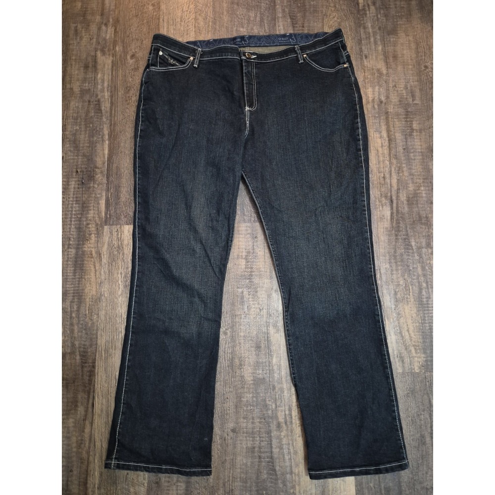 Wrangler Q-Baby Ultimate Riding Jeans 26W 34L Bootcut Dark Denim Cowgirl Western